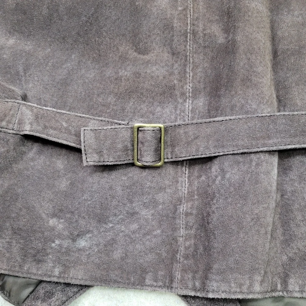 Vintage River Trader Vest Mens XL Brown Suede Leather Western Rancher‎ Cowboy